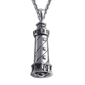 Cape Hatteras Lighthouse Necklace - OBX- Sterling Silver Bell Pendant-Outer Banks NC